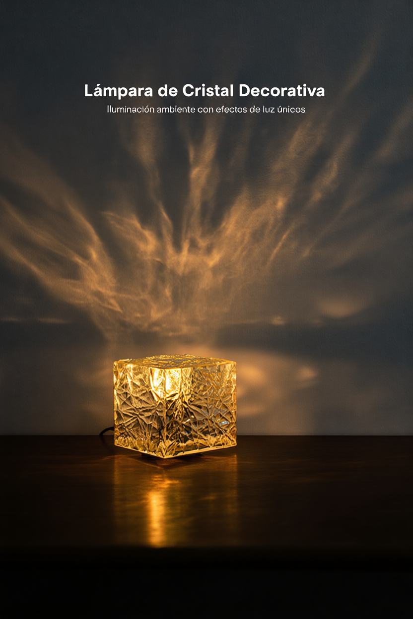 Dynamic Rotating Water Ripple Projector Night Light 3/16 Colors Flame Crystal Lamp for Living Room Study Bedroom Rotating Light